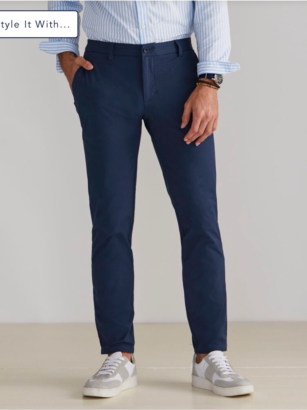 Vineyard Vines On the Go Pant Blue Performance Stretch Golf Chino, Size 36x32